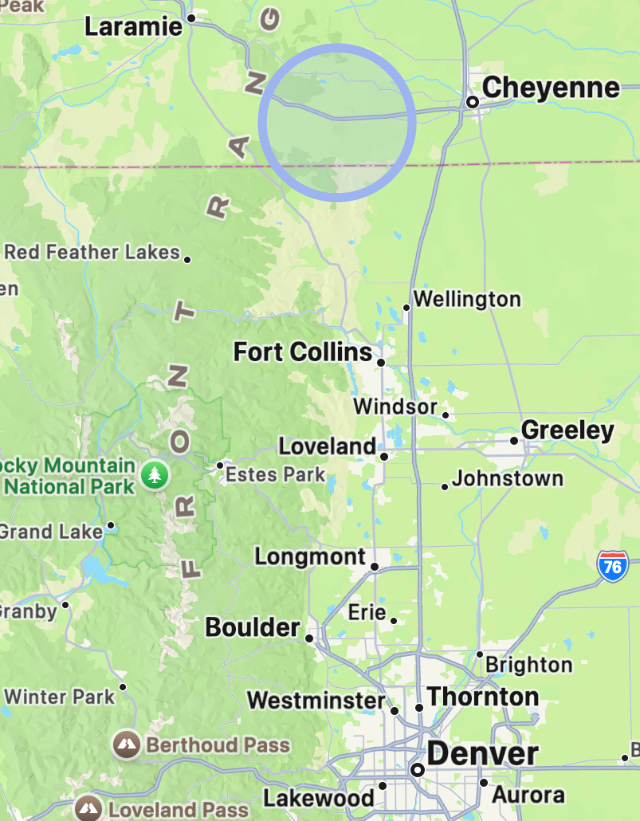 Denver to Cheyenne corridor